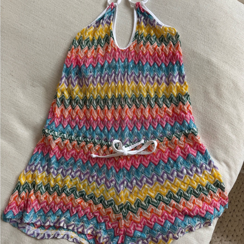 MC2 Saint Barth Multicolor Zigzag Halter Romper